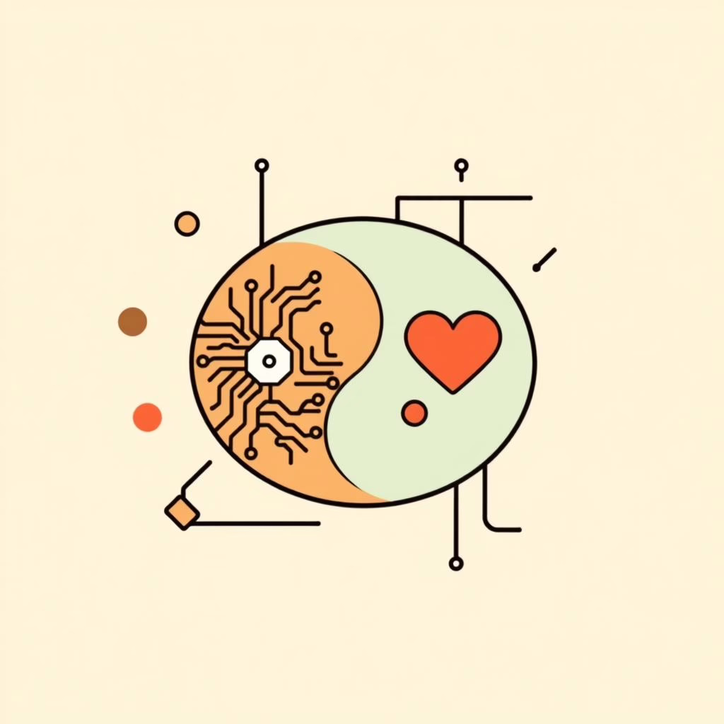 기술과 인간의 조화를 상징하는 이미지