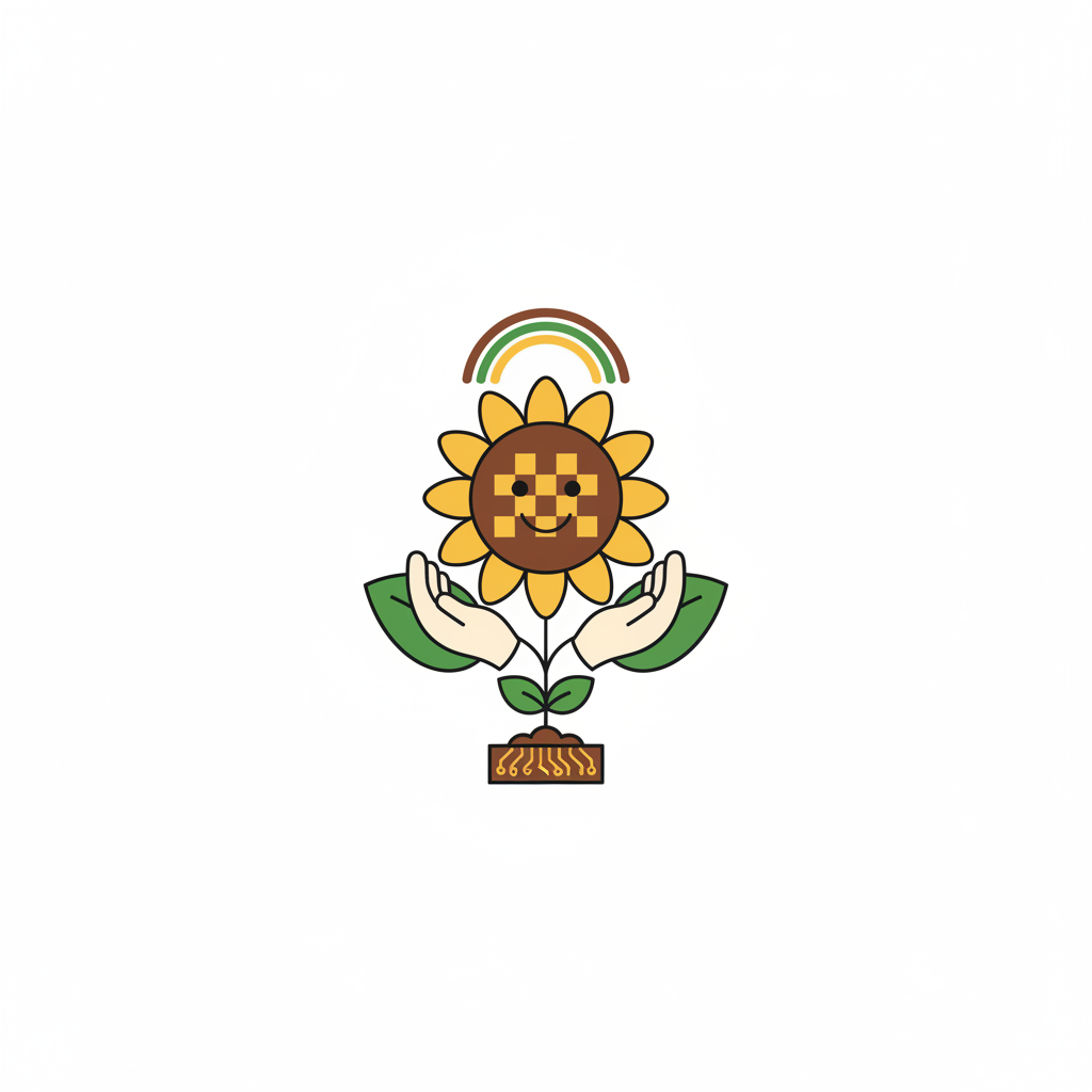 아이의 작은 손이 흙 속의 새싹을 소중히 감싸고 있는 모습