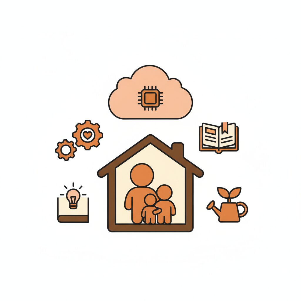 AIバックオフィス自動化の例 ビルを背景にラップトップ使用中の事務マン