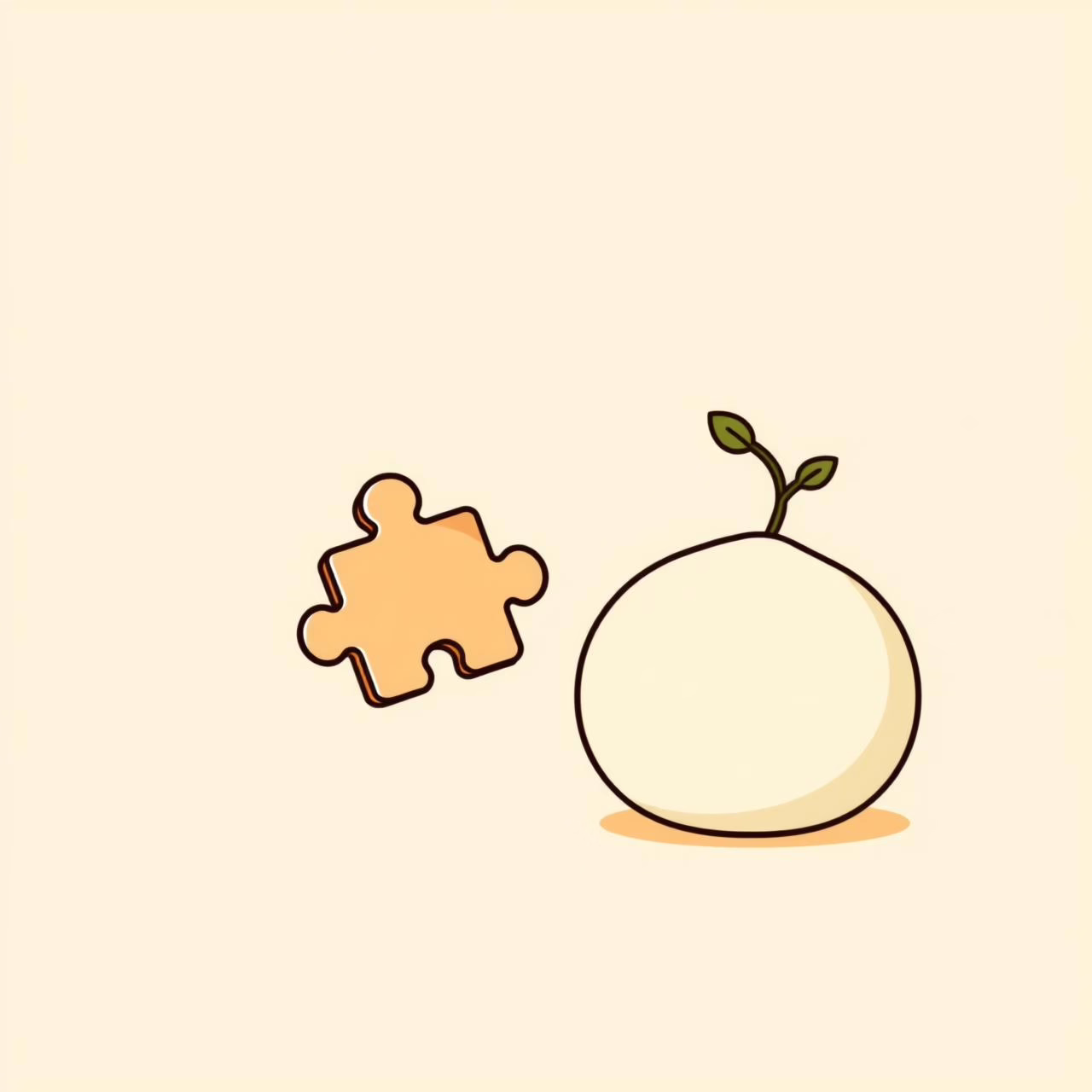 Criança pensativa resolvendo quebra-cabeça colorido