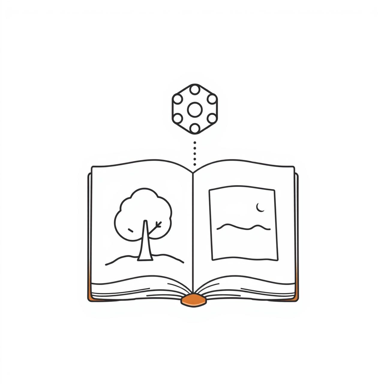 Enfant dessinant un arbre sur une tablette avec des données blockchain visibles en arrière-plan