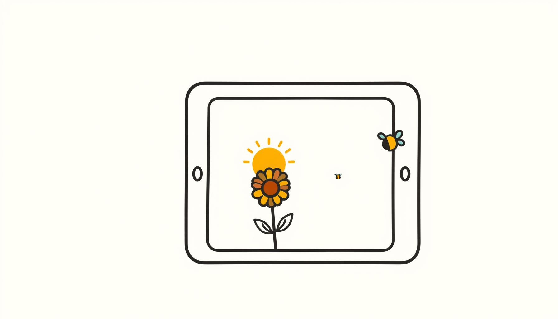 Family planting sunflowers while child points to bee pollinating
