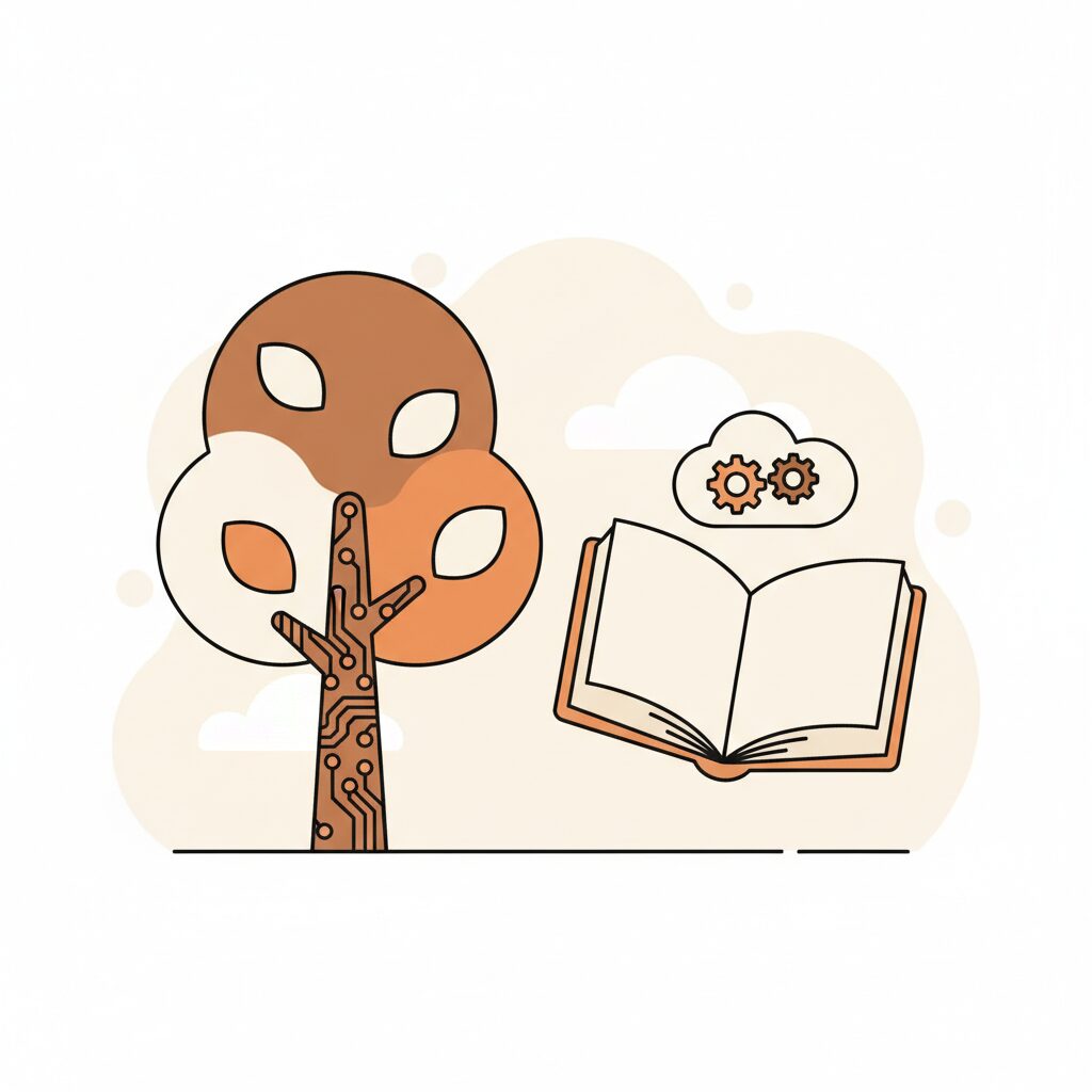 아빠와 딸이 공원 길을 걸으며 대화하는 모습