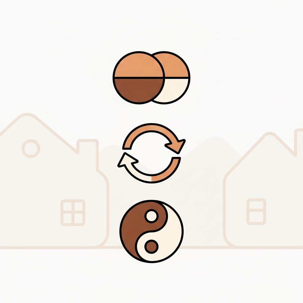 아이와 함께 요리 재료를 선택하는 가족