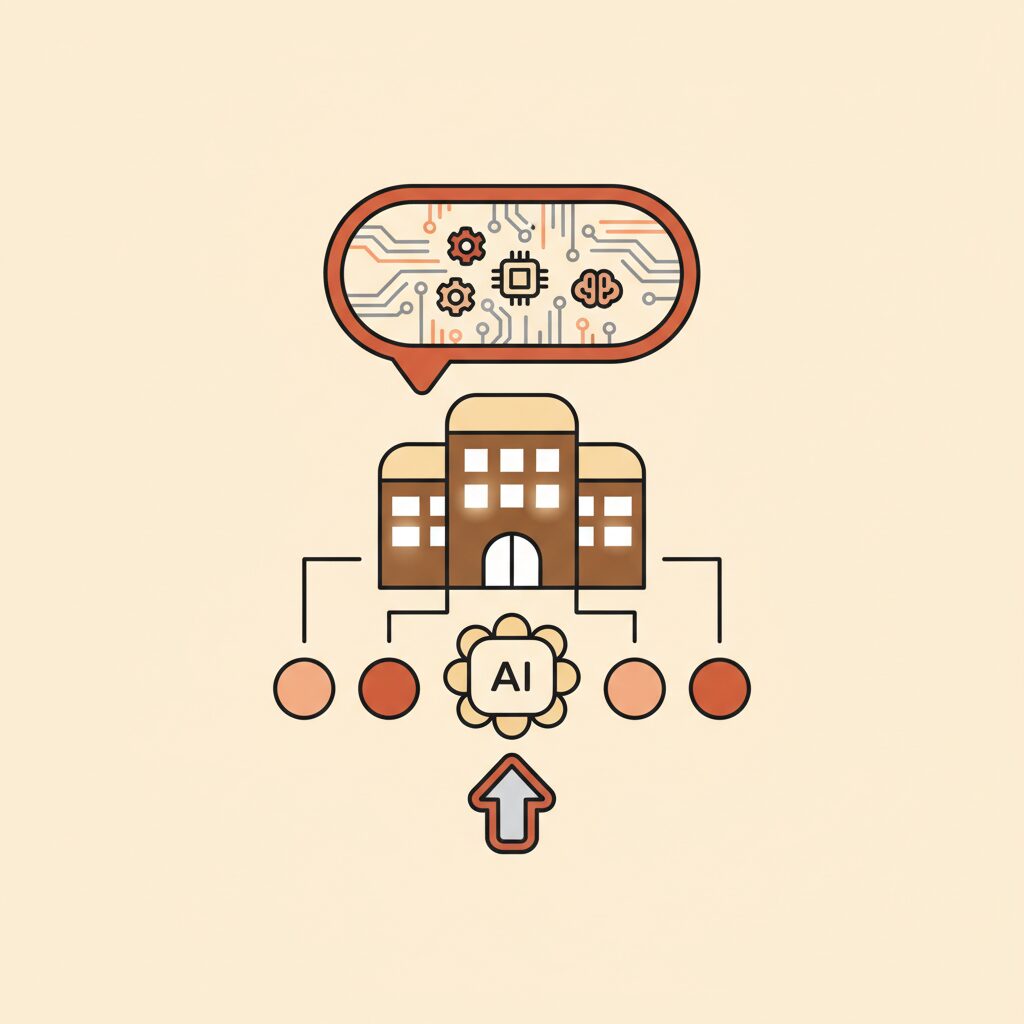 議会でAI技術を説明する政治家 デジタル化推進の様子