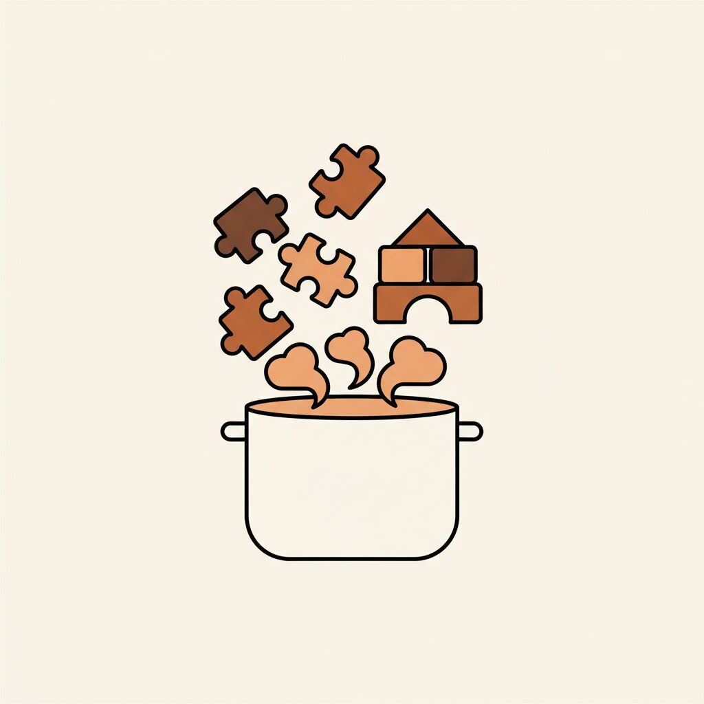 아이와 함께 요리하는 가족