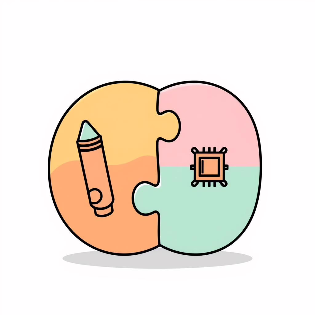 孩子与AI共同创意设计