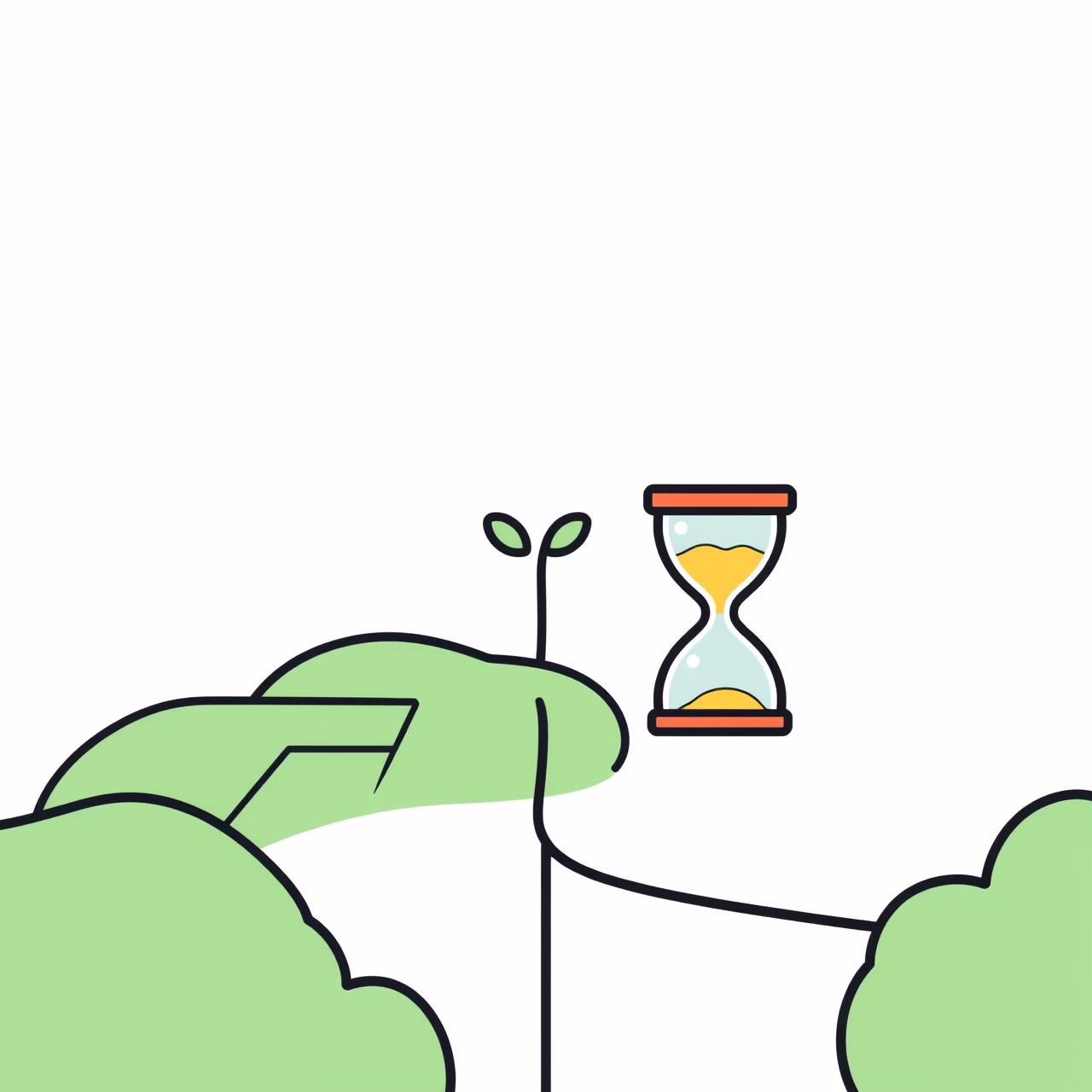 Enfant réfléchissant après une session Siri avec sablier