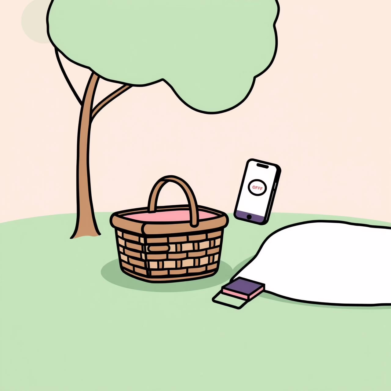 Gia đình cười đùa trong công viên không sử dụng thiết bị công nghệ