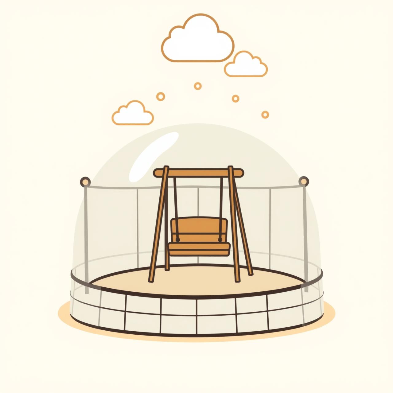 Child playing on tablet with digital shield graphics