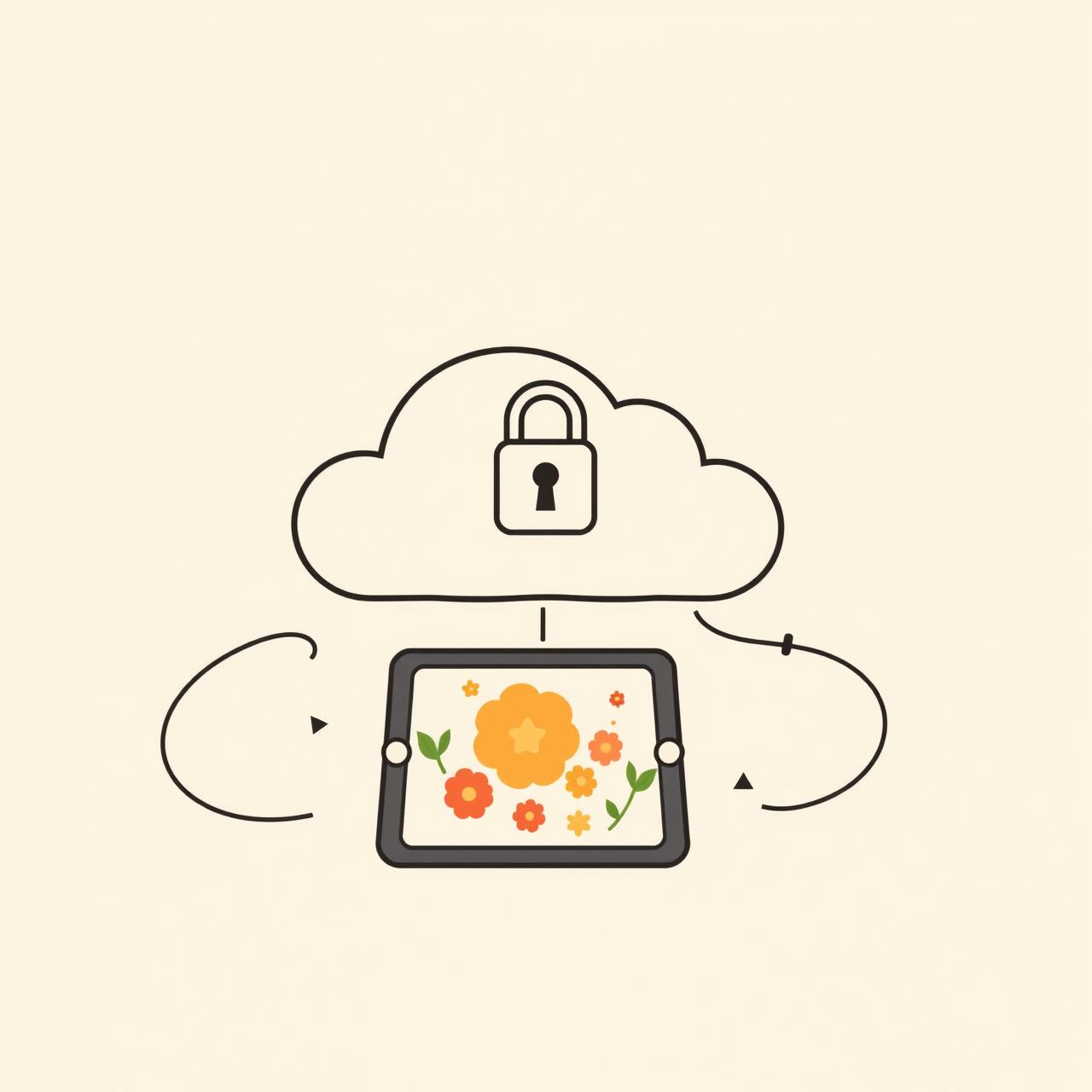 아빠와 딸이 스마트패드로 그림 그리며 웃는 모습