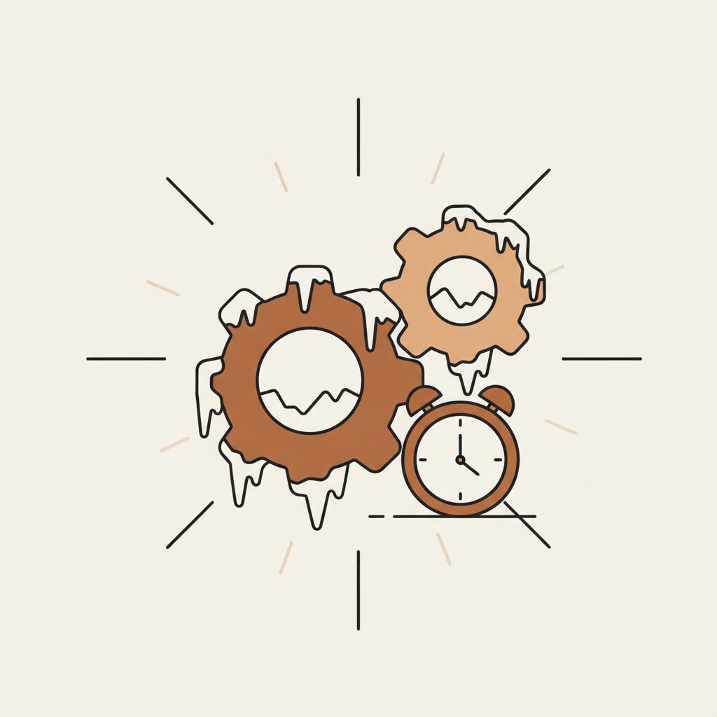 Frost patterns on glass resembling digital circuits