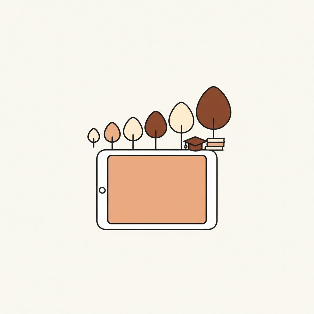 Father and daughter looking excited at tablet screen showing software updates