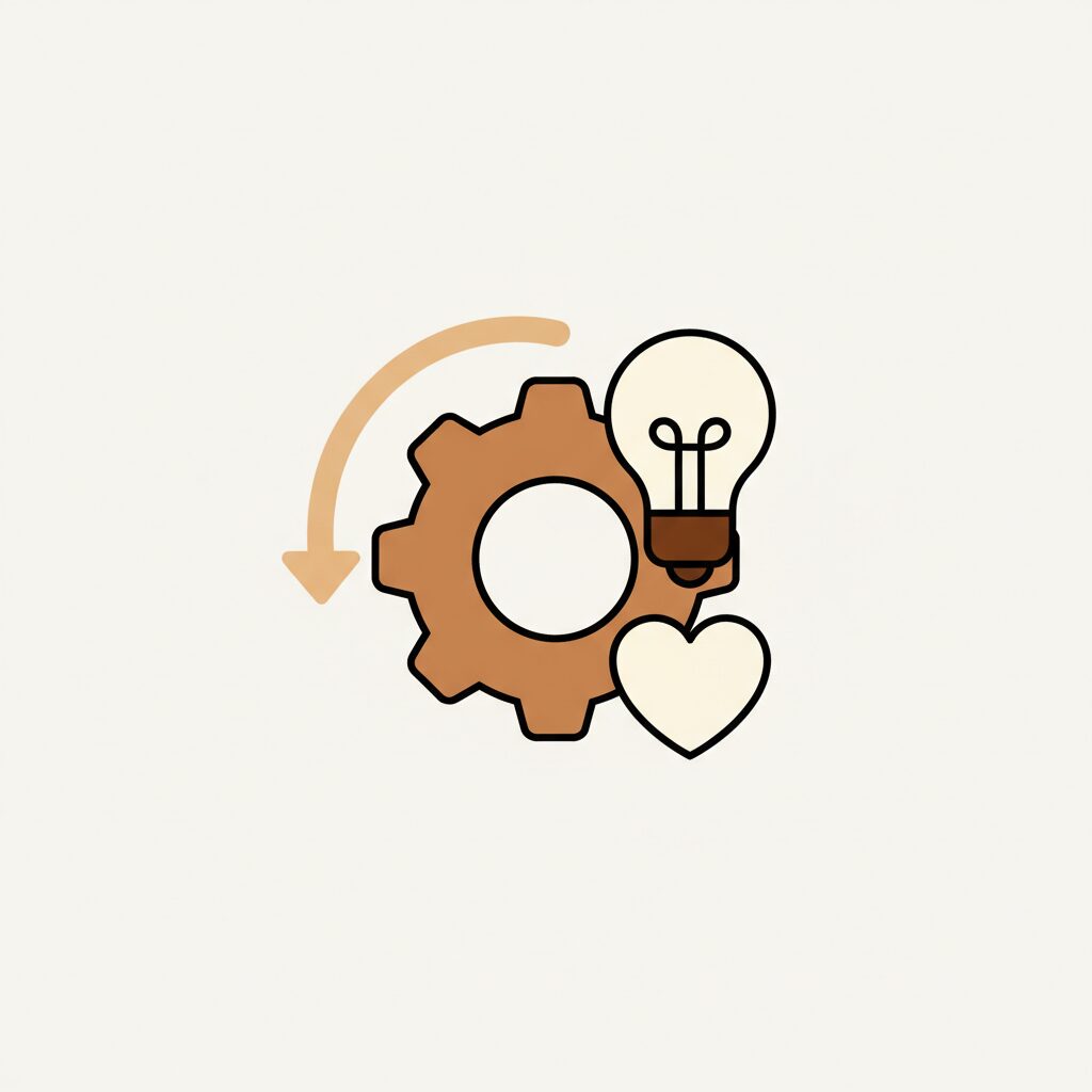 職場で人とAIが協働している様子のイラスト