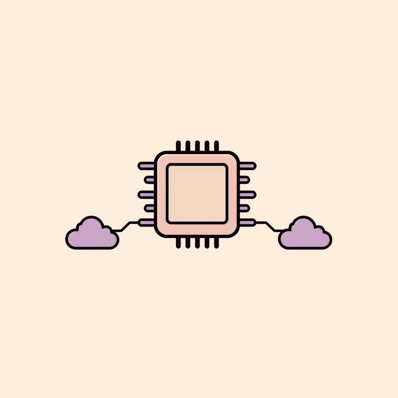 Chip de IA com componentes tecnológicos