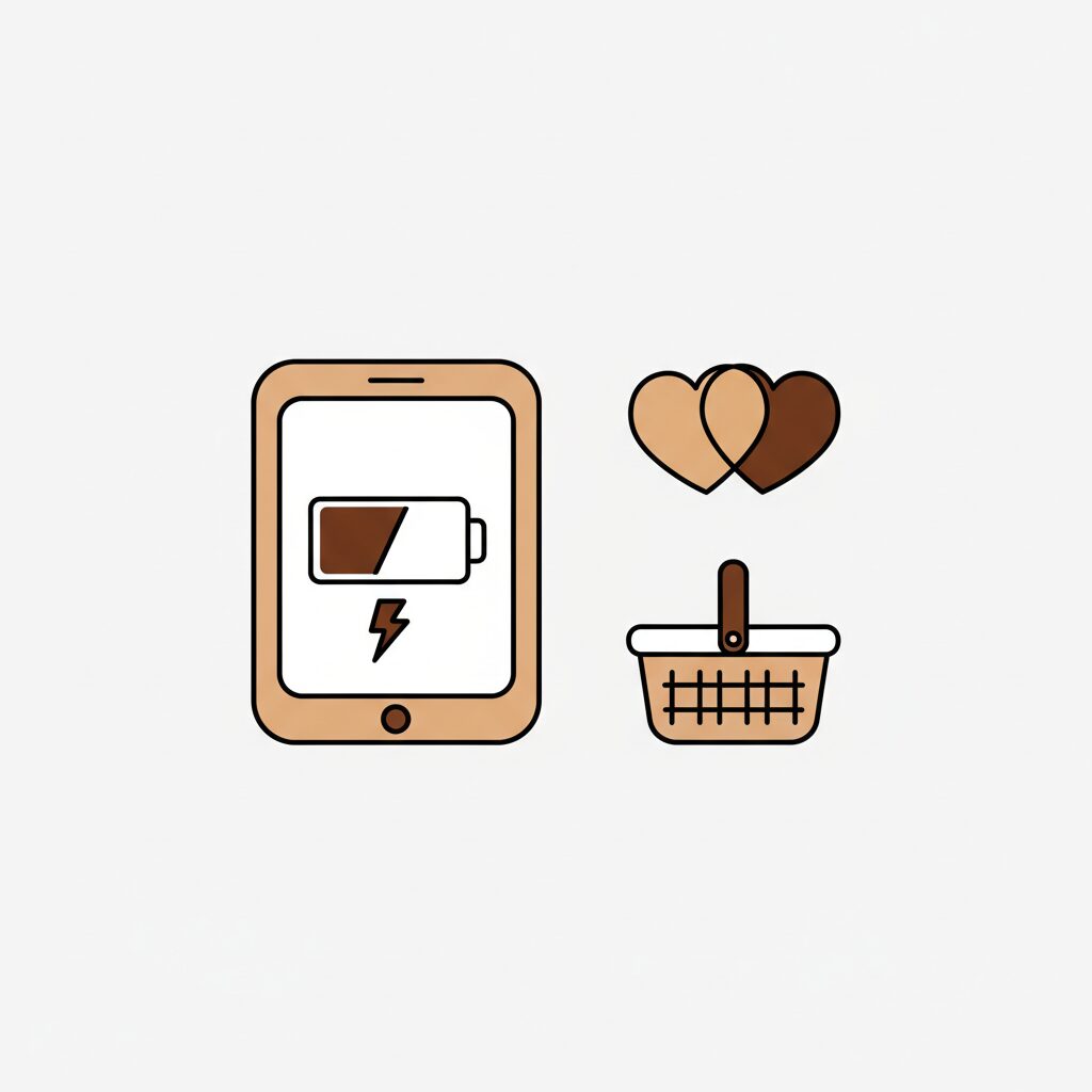 Familia cargando dispositivos juntos