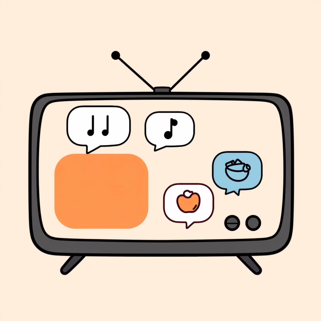 Sous-titres multicolores à l'écran pendant un dessin animé