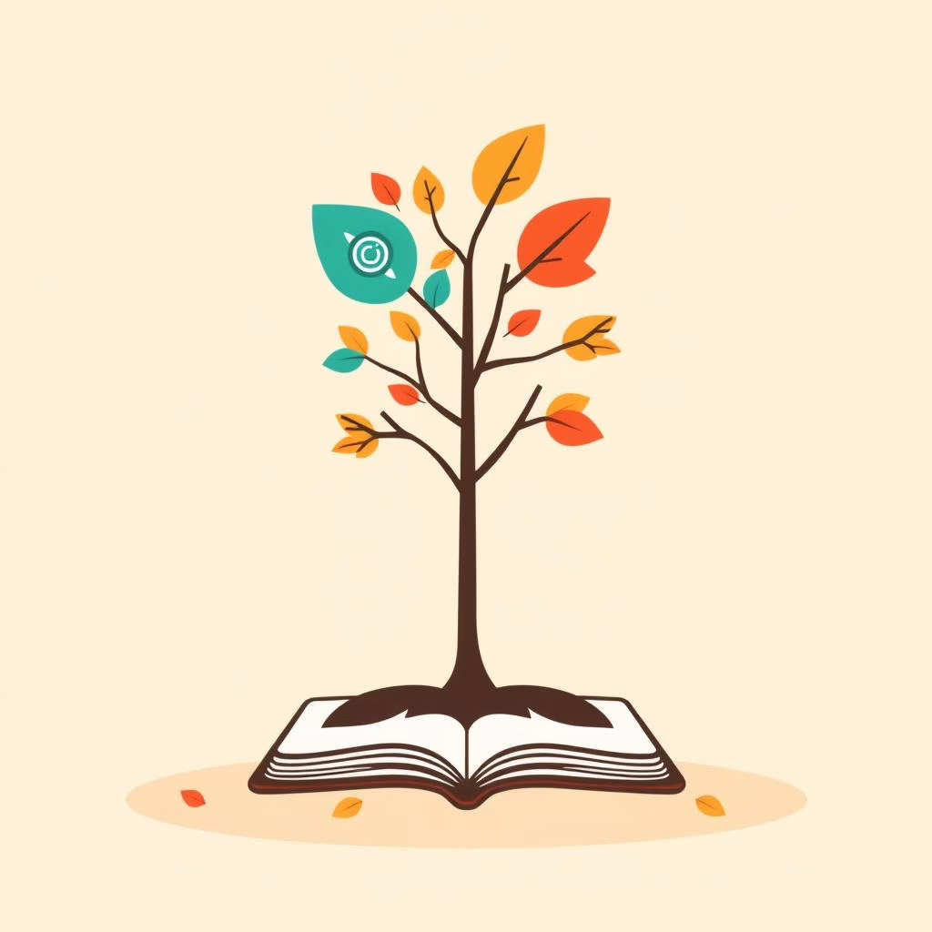 아빠와 딸이 공원에서 데이터 차트를 보며 대화하는 모습